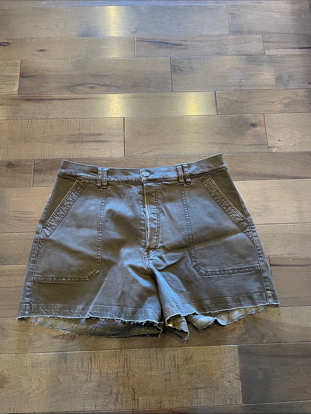 We The Free High-Waist Utility Shorts in Charcoal Gray